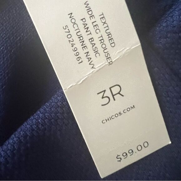 Chico's Blue Trousers Pull-on Textured Waffle sz 16 (3R Chico Sizing) NEW 🏷 - Picture 10 of 13